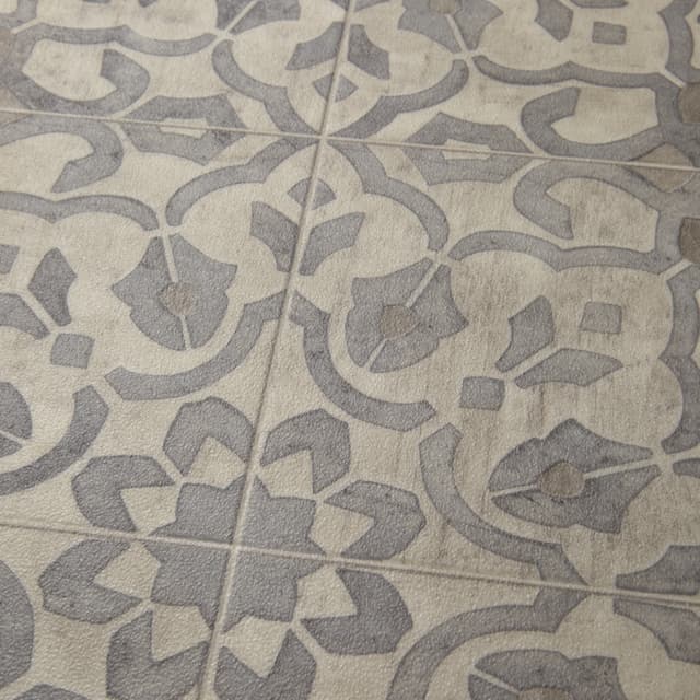 Luxury Vinyl Sheet Platinum Filigree Pewter 130352