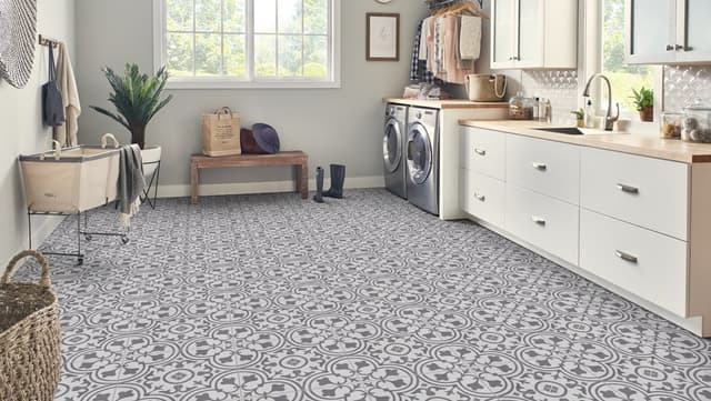 Luxury Vinyl Sheet Platinum Deco Wrought Iron 130390