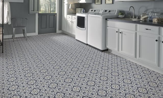 Luxury Vinyl Sheet Platinum Tapestry Denim 130452