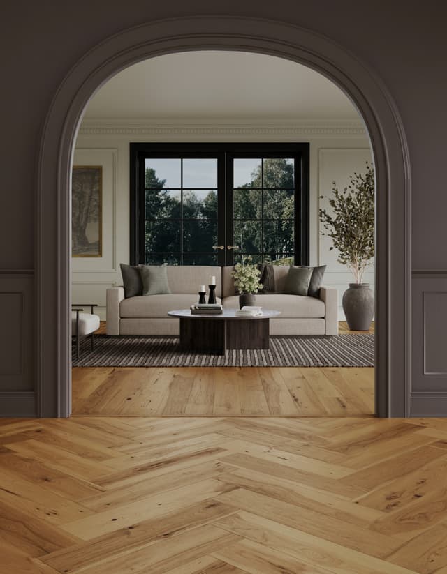 Hardwood Handcrafted Provence Herringbone Champagne MSPH07CHP1